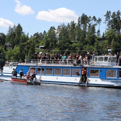Einblicke in die Rettungsübung auf dem Hohenwarte-Stausee.